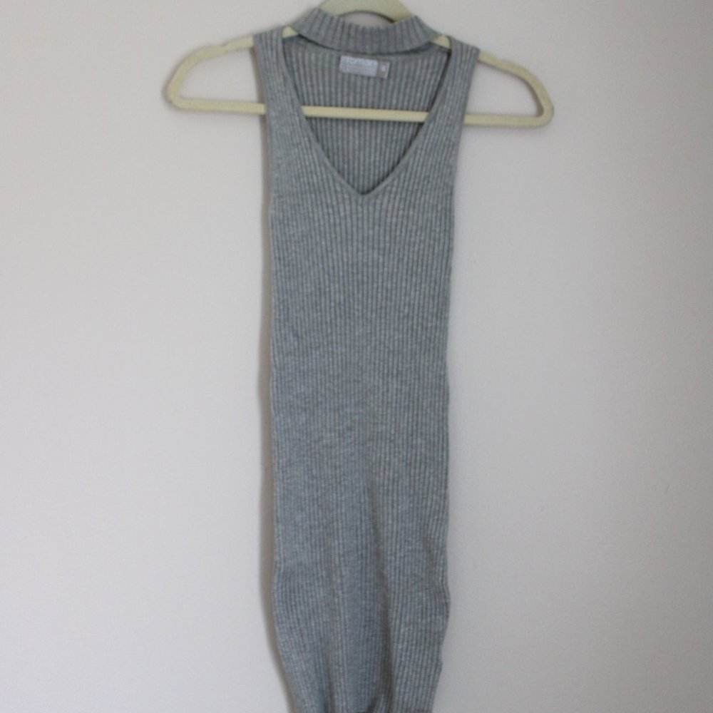 Grey Bodycon Knit Cutout Dress